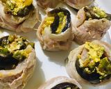 Foto del paso 5 de la receta: FILET DE 🐟MERLUZA🐟 (relleno) ARROLLADO Y CUBIERTO CON SALSA CREMA DE QUESO ROQUEFORT🧀🐟