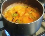 A picture of step 2 of Sweet Pachadi with ripe mango and jaggery.