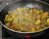A picture of step 5 of Mixed vegetable with Malabar spinach.
