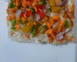 A picture of step 2 of Chessey bread sandwich.
