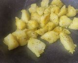 A picture of step 2 of Idli fry.