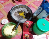 Foto langkah ke 1 dari resep Kue cokelat kukus simple tanpa mixer.