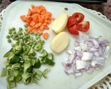 A picture of step 1 of Pav Bhaji With Mixed Vegetables Cooked in Pressure Cooker.