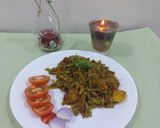 A picture of step 2 of Guar beans veg.