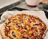 Foto del paso 5 de la receta: Pizza de bacon y champiñones, con masa de pizza integral de cerveza Guinness! 🍻