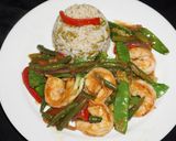 A picture of step 3 of Stir fry shrimp with vegetables.