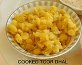 A picture of step 2 of Vaththal kuzhambu with brinjal and sundaikkai vaththals.