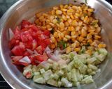 A picture of step 2 of Corn salad with roasted papad.