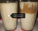 A picture of step 2 of Sharba milk and dates smoothie 😋.