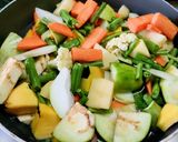 A picture of step 2 of Aviyal Sadya/Curry.