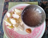 A picture of step 1 of Nashpati and chia seeds Lassi.
