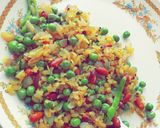 A picture of step 6 of Peas/Matar Poha.