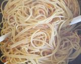 A picture of step 3 of Spaghetti with aubergine and pancetta.