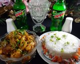 A picture of step 6 of Gobi, gosht and ublay Chawel.