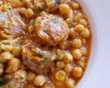 A picture of step 6 of Creamy Chickpeas with Cooked Spanish Chorizo.