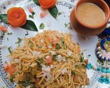 A picture of step 5 of Schezwan veg noodles.