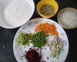 A picture of step 1 of Vegetables Waffles.