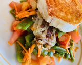 Foto del paso 5 de la receta: Ensalada de judías verdes con tortita de patata y queso de cabra