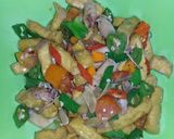 Foto langkah ke 3 dari resep Cumi asin tahu saos tiram.
