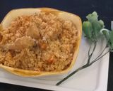 A picture of step 3 of Chicken polaw.