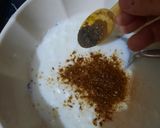 A picture of step 4 of Boondi dahi bara.