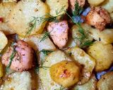 Pas rețetă Cartofi noi cu carne de porc la cuptor 2 fotografie