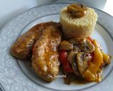 A picture of step 11 of Lemon Chicken with Colorful Peppers and Mushrooms.