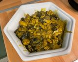 A picture of step 15 of Cod with Mushrooms, Cilantro, and Turmeric.