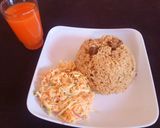 A picture of step 15 of "Traditional" Swahili beef pilau and coleslaw.
