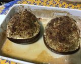 Une image de l'étape 14 de Aubergine italienne farcie au poulet haché et poivron vert.