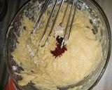 A picture of step 4 of Strawberry milk cake with whipped cream frosting.
