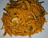 Foto del paso 12 de la receta: Fideos guisados con alcachofas, espárragos y chirlas