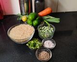 A picture of step 1 of Lemongrass rice.