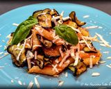 A picture of step 5 of Penne alla Norma.