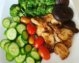 Hình bước làm 1 của món Lườn gà áp chảo keto