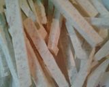 A picture of step 1 of Taro fries.