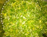 A picture of step 3 of Miyar alayho (spinach soup).