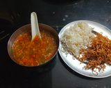 A picture of step 7 of Manchow Soup.