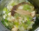 A picture of step 2 of Leek and Sweet Potato Soup.