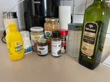 Hummus de garbanzo con salsa de trufa y ajo negro