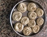A picture of step 3 of Eggless Parotta.