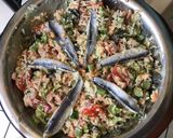 Une image de l'étape 10 de Salade de riz épicée aux légumes et anchois sauce crème.