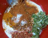 A picture of step 2 of Green masala fish marination.