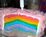 Foto langkah ke 8 dari resep Rainbow cake kukus simpel.