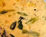 A picture of step 3 of Pumpkin Drumstick curry.