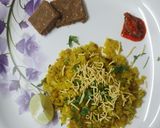 A picture of step 3 of Aloo poha.