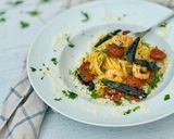 A picture of step 9 of Prawns and Chorizo Pasta.