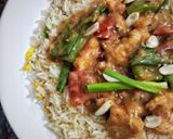 A picture of step 4 of Kung pao Chicken.