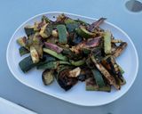 Une image de l'étape 14 de Duo de courgettes et aubergine chinoise aux gingembre et épices.