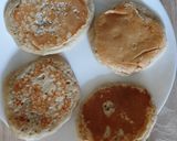 A picture of step 9 of Banana pancake (no milk/ no egg) with sourdough starter discard.